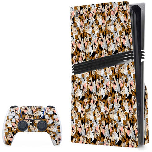 Looney Tunes Taz Super Sized Pattern PlayStation PS5 Skins